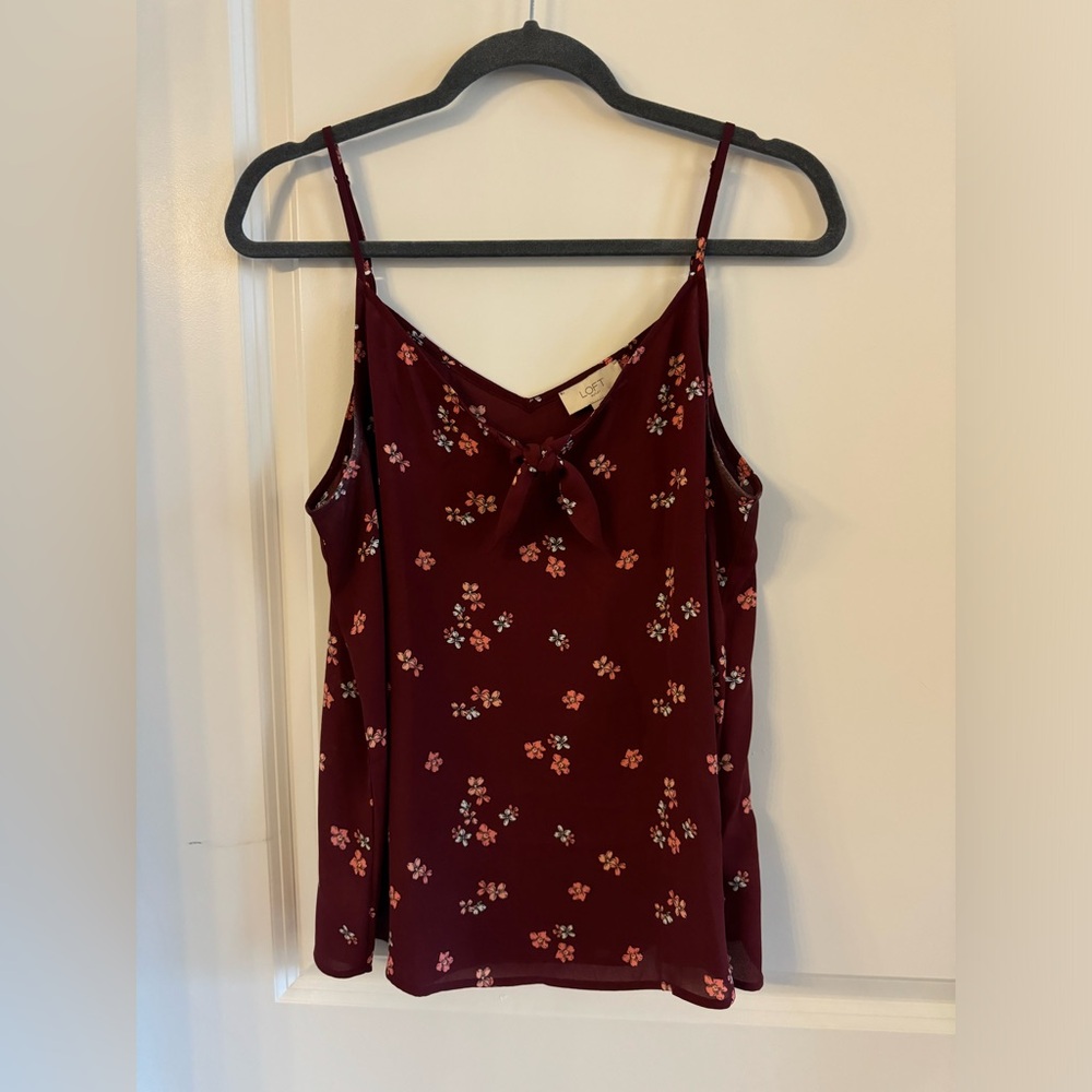 Loft Burgundy Floral Women's Top